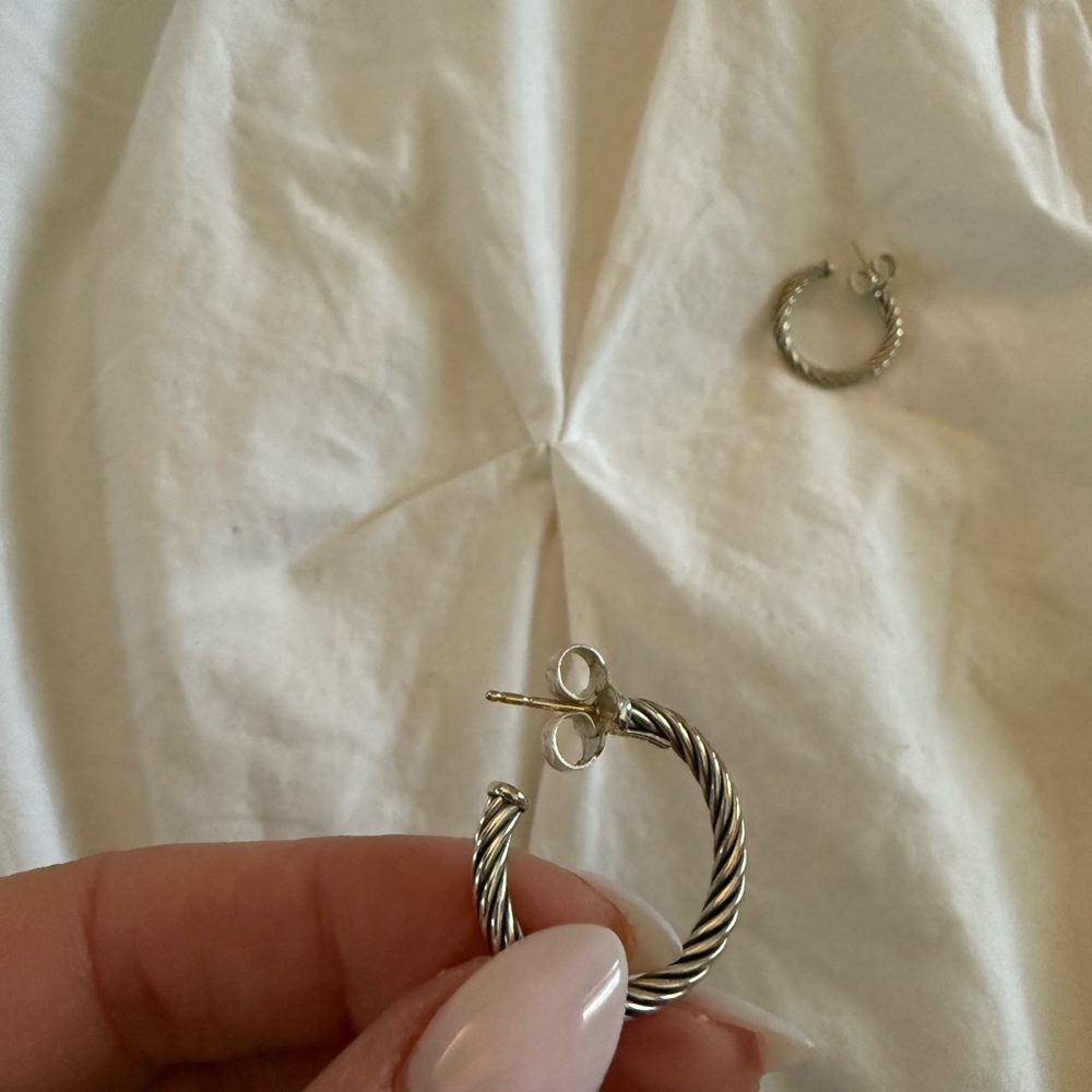 David Yurman Silver Twisted Earrings
